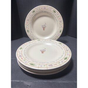 Vintage Pfaltzgraff Perennials Flower Garden Salad Plates Set Of 4  Gardening
